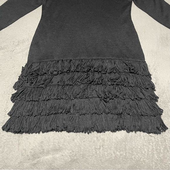 Calvin Klein fringe-skirt sweater dress in grey size large EUC - Picture 4 of 11